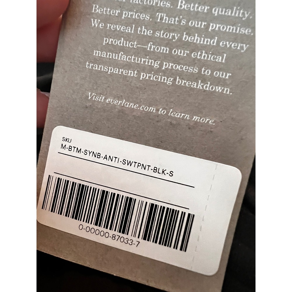 Everlane‎ NWT The Everyone Pant Black Size E3 Small Unisex Activewear - Picture 7 of 7